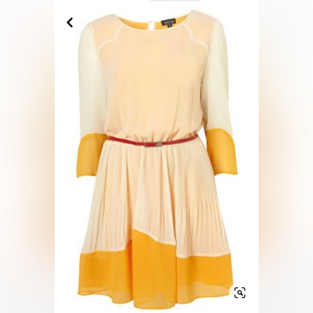 Topshop Tall Colorblock Pleated Dress